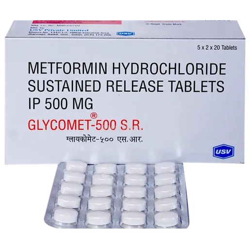glycomet sr 500mg tablet 20's
